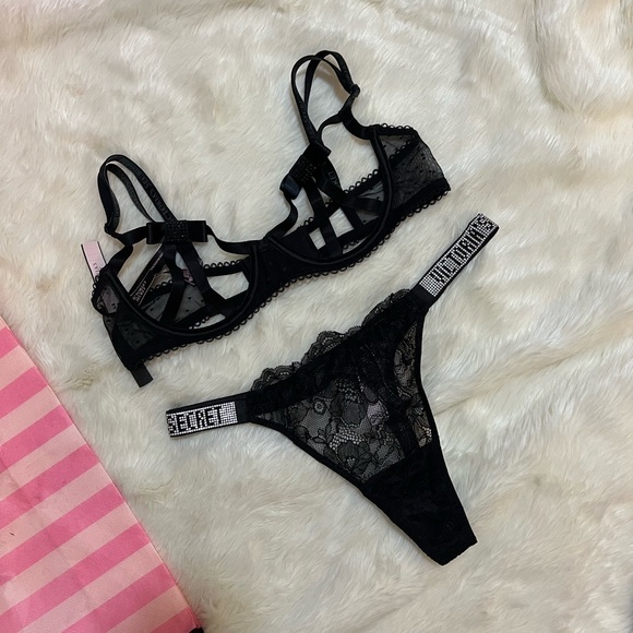 Victorias Secret Lingerie set lace and rhinestones - Picture 4 of 5